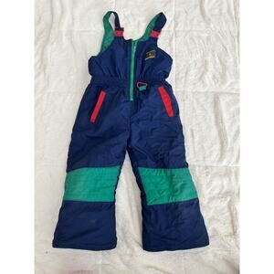 Gymboree Vintage Sz Medium Snow Pants Overall Small Color Block 80s 90s